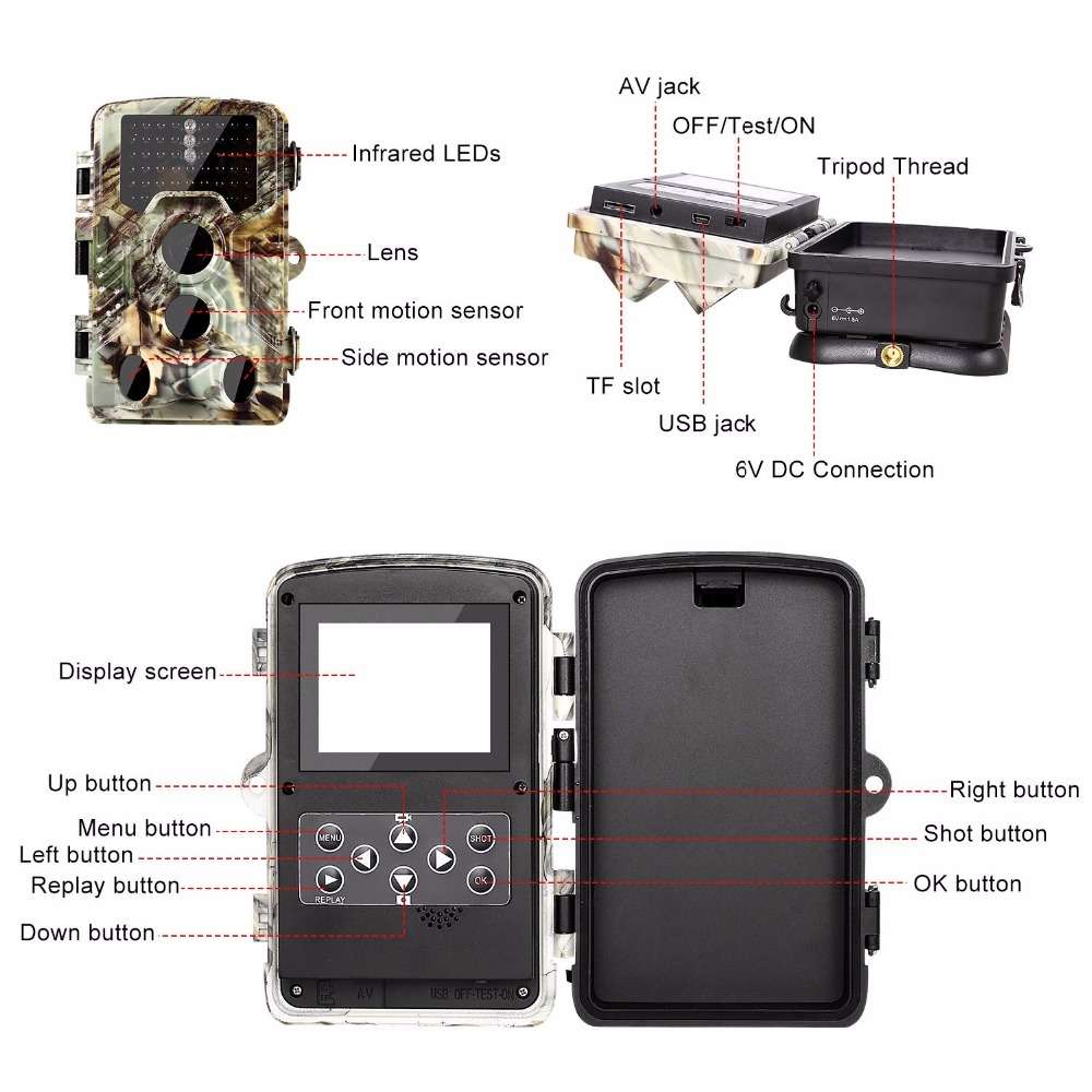 16MP HD 1080P Wildlife IR Trail Night Vision Hunting Camera-Camouflage