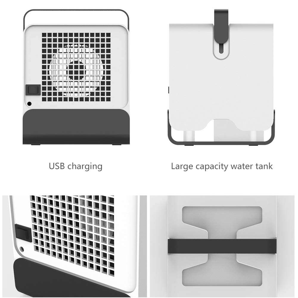 USB Mini Air Cooler Negative Ion Air Cooling Fan-White