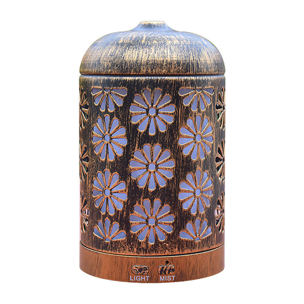 200ml Ultrasonic Metal Essential Oil Diffuser with 7 Color Changing Lights