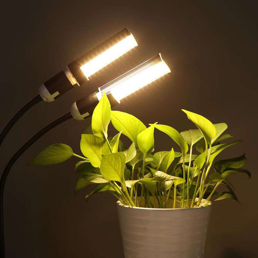 Black Dual Head Led Sunlike Full Spectrum Plant Grow Light with Auto Timer