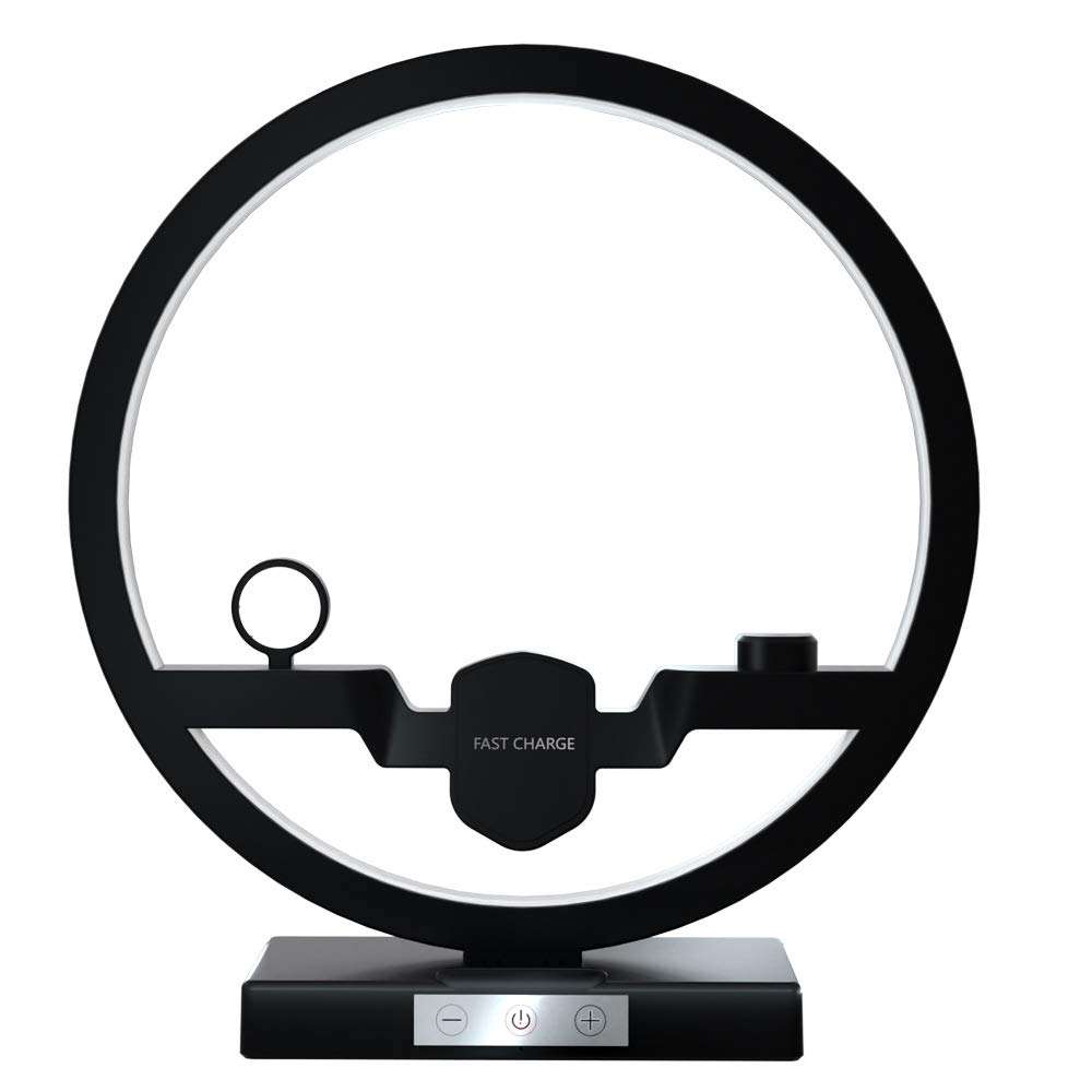 4 in 1 Fast Wireless Charging Dock Station with LED Desk Lamp