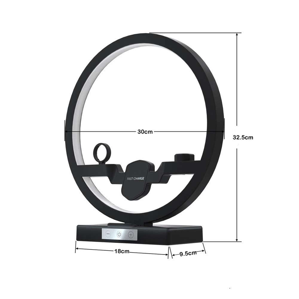 4 in 1 Fast Wireless Charging Dock Station with LED Desk Lamp