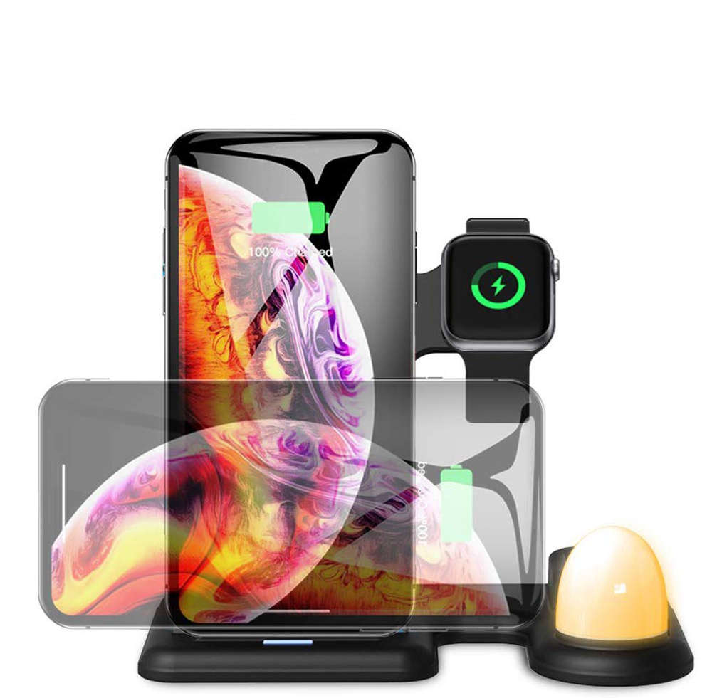 4 in 1 Wireless Charger Fast Charging Station With Night Light