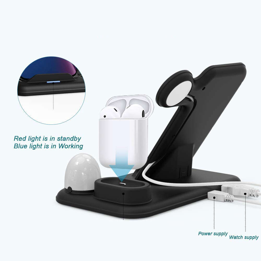 4 in 1 Wireless Charger Fast Charging Station With Night Light