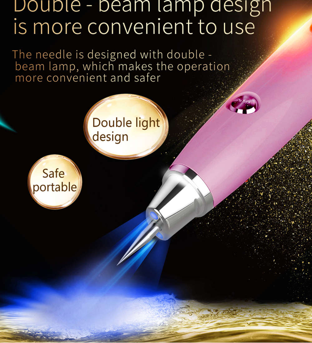 9 Grades USB Portable Freckle Spot Mole Removal Pen with LED Light-Pink
