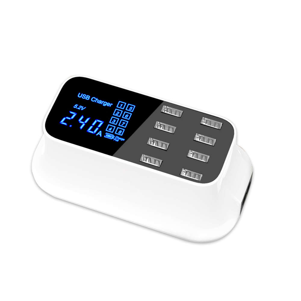40W LED Display 8 Port USB Charger Station HUB For iPhone Samsung