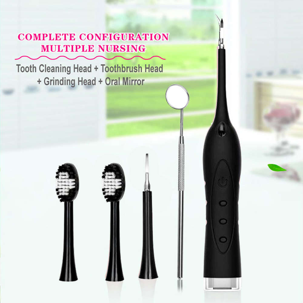 Household Electric Tooth Cleaner Calculus Remover Dental Care Tool-Black