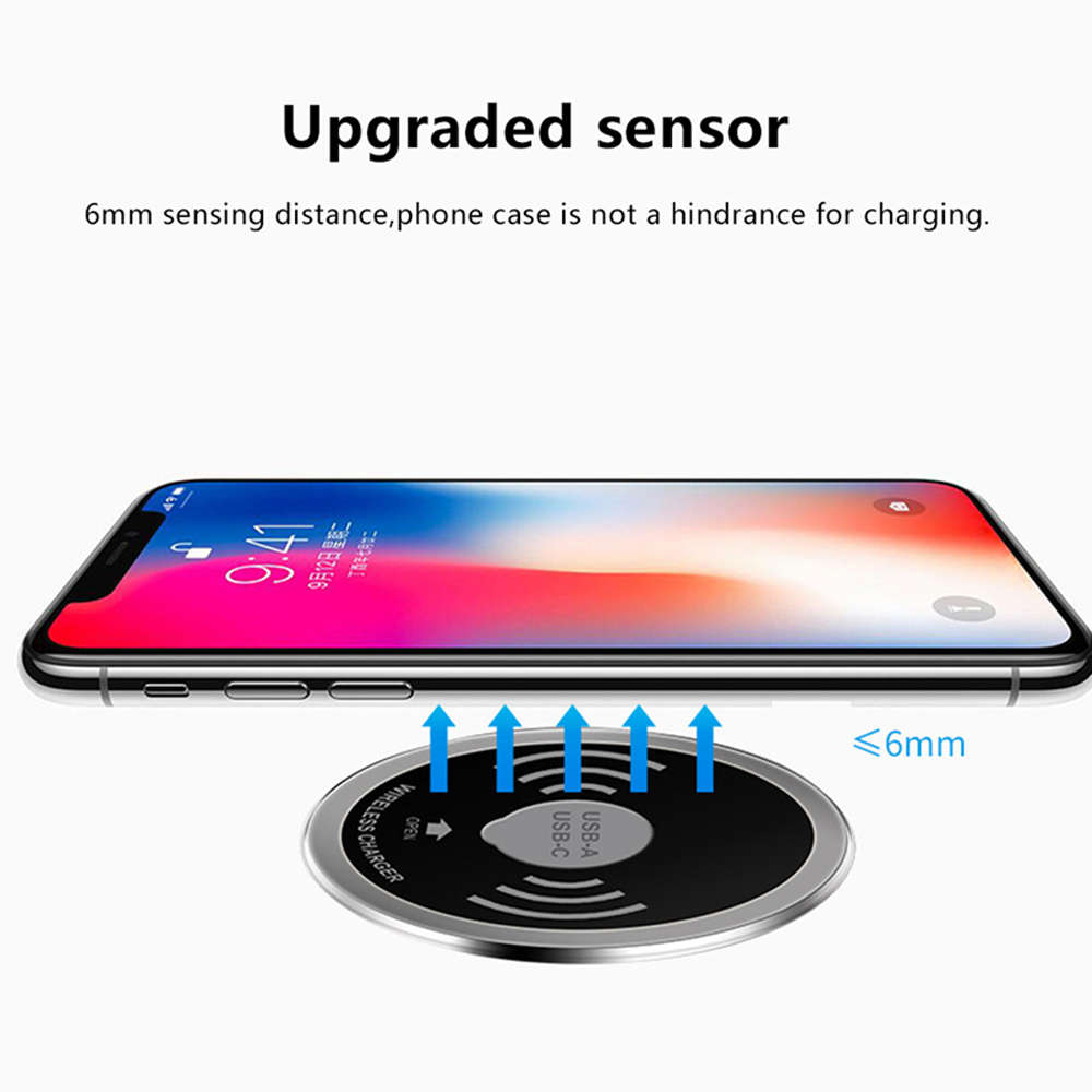 Desktop Embedded 10W Qi Fast Wireless Charger with USB Port