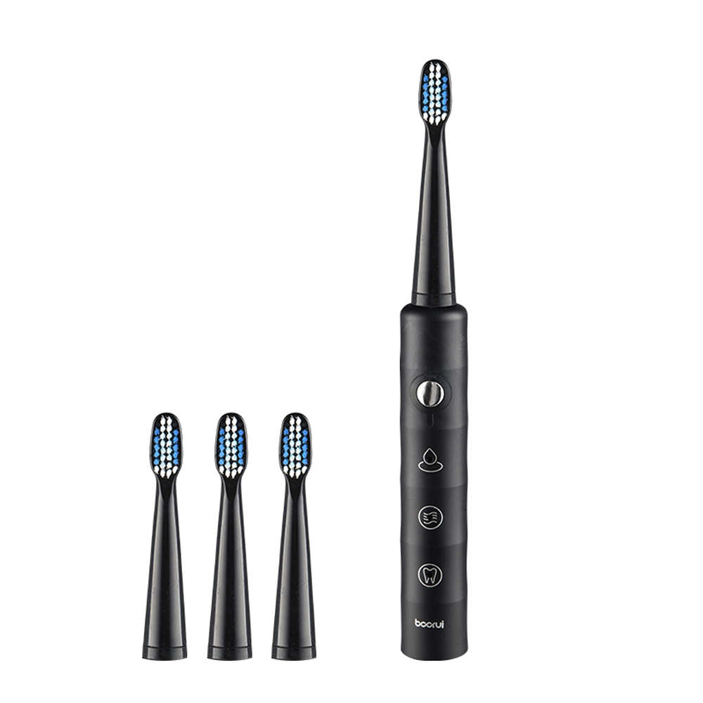 Rechargeable Ultrasonic Sonic Electric Toothbrush-Black