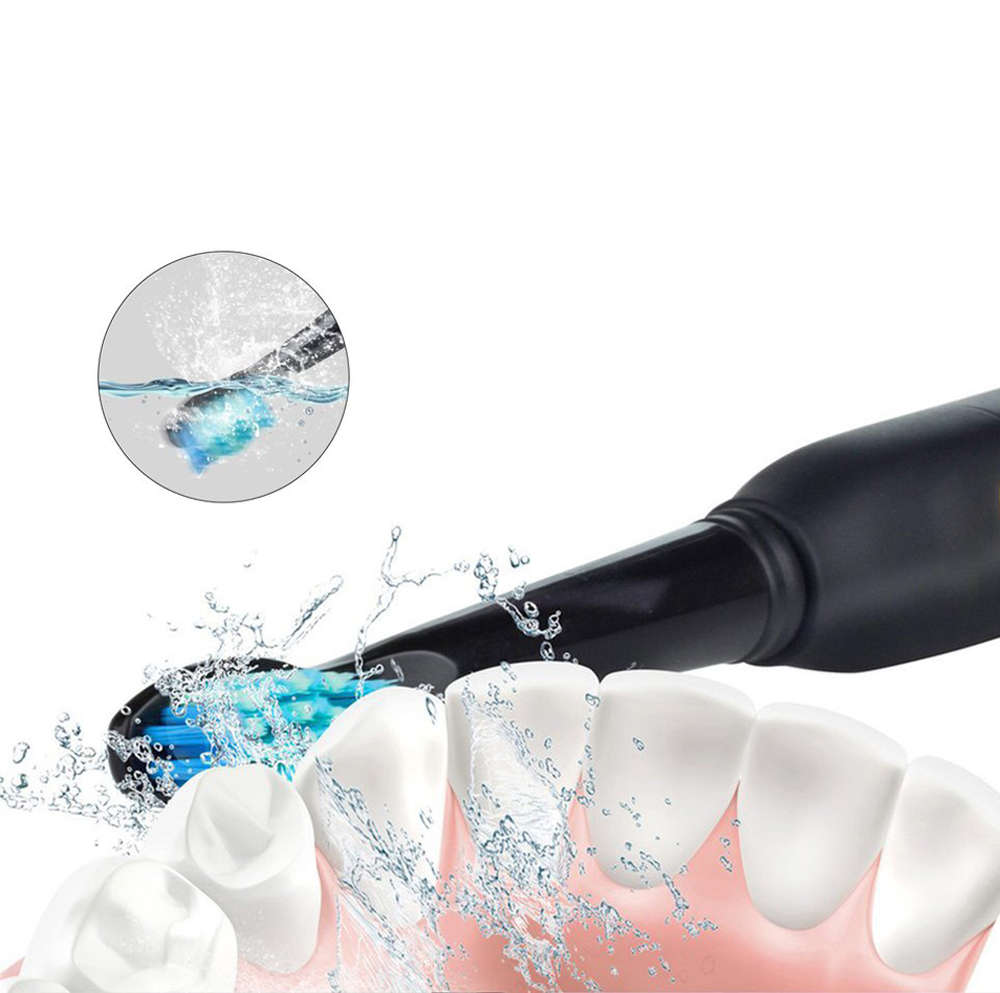 Rechargeable Ultrasonic Sonic Electric Toothbrush-Black