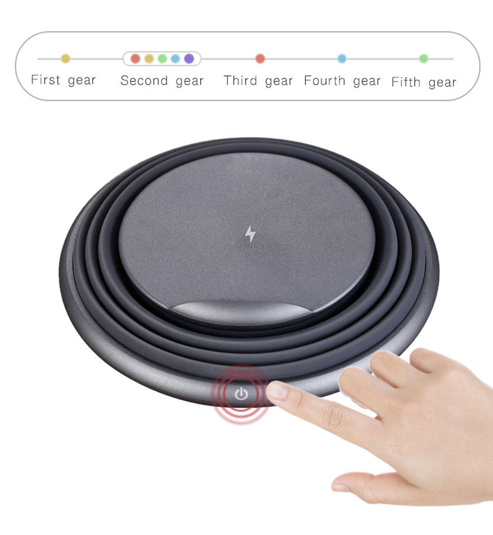 Adjustable 2 in 1 Qi Wireless Charger Pad with Colorful LED Light