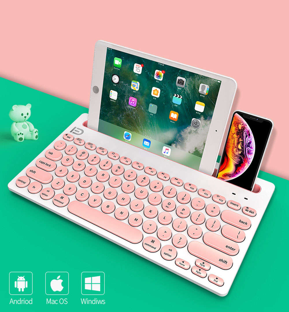 3 Channels Universal Wireless Bluetooth Keyboard Slim For Tablets Phone