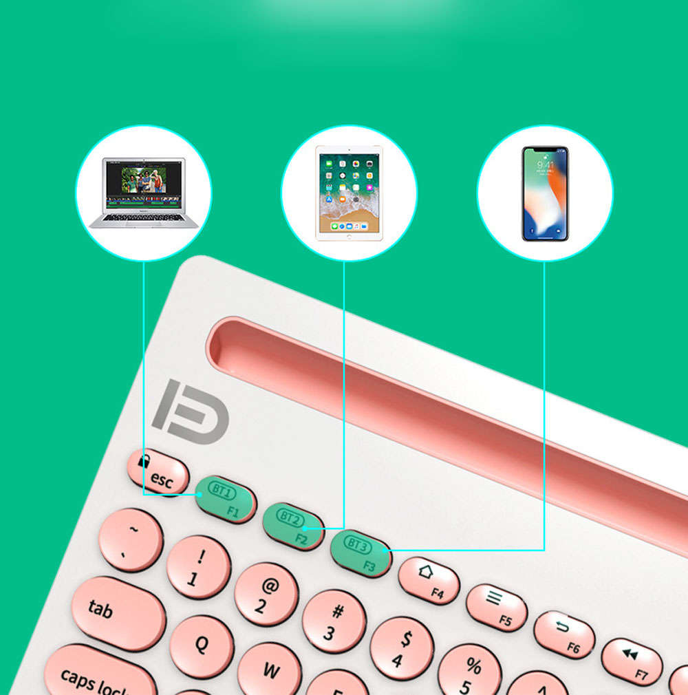 3 Channels Universal Wireless Bluetooth Keyboard Slim For Tablets Phone