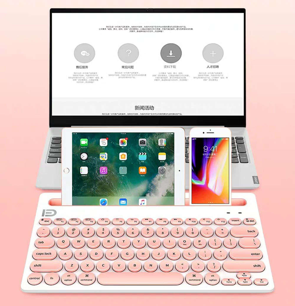 3 Channels Universal Wireless Bluetooth Keyboard Slim For Tablets Phone