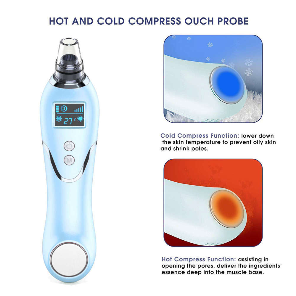 LED Display Blackhead Remover Vacuum Cleaner with Cold Hot Compress