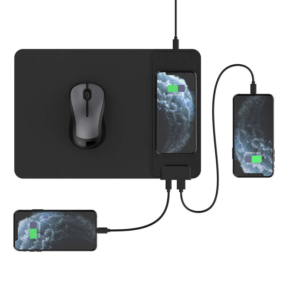 15W Wireless Charger USB Ports Wireless Charging Mouse Pad