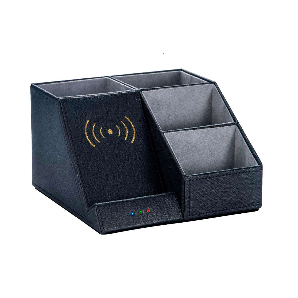 Multi-Function Wireless Charger Desk Organizer Pen Holder