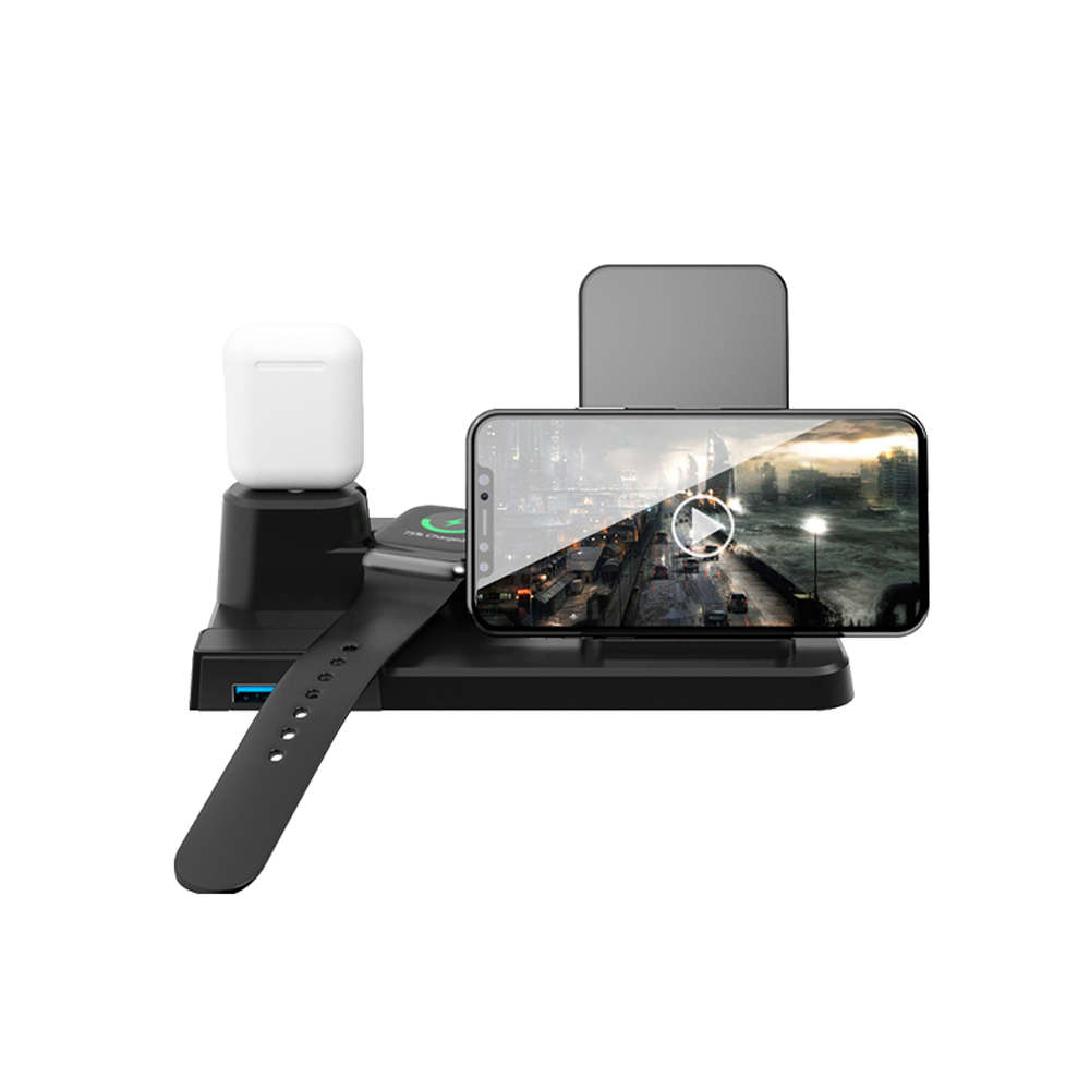 3 in 1  Qi Wireless Charger Dock Station For iPhone Airpods Apple Watch