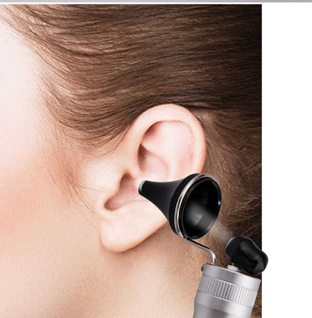 USB Rechargeable Medical Ear Otoscope Light Earwax Picking Light-Silver
