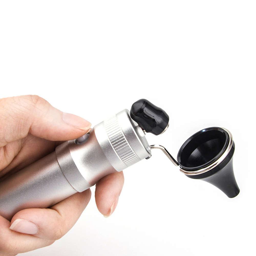 USB Rechargeable Medical Ear Otoscope Light Earwax Picking Light-Silver