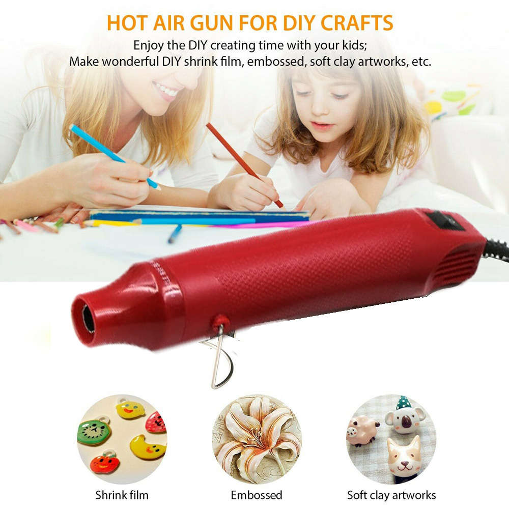 300W DIY Using Heat Air Gun Electric Heater Temperature Gun-Red