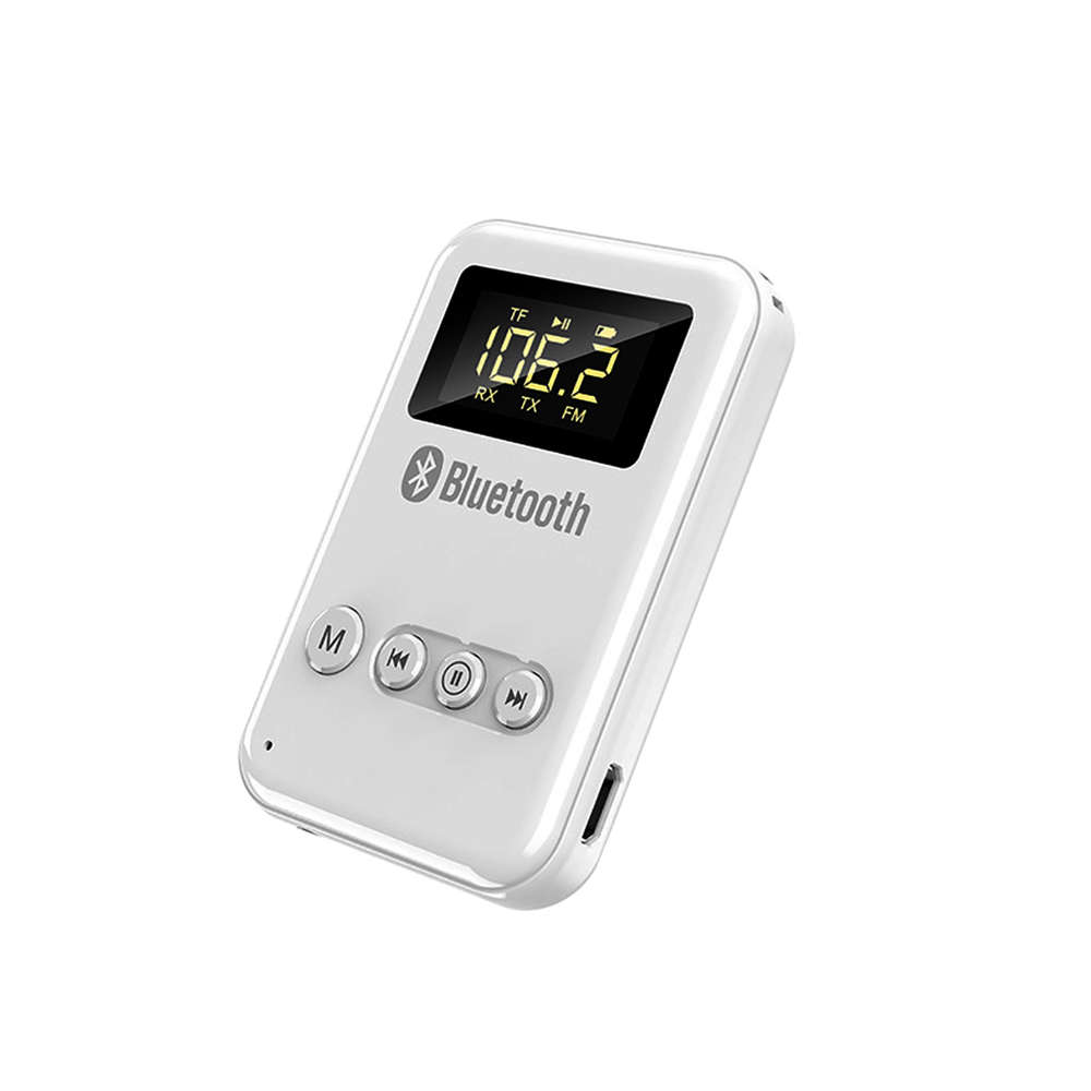 Bluetooth 5.0 Receiver Transmitter Wireless Music Adapter For PC Car-White