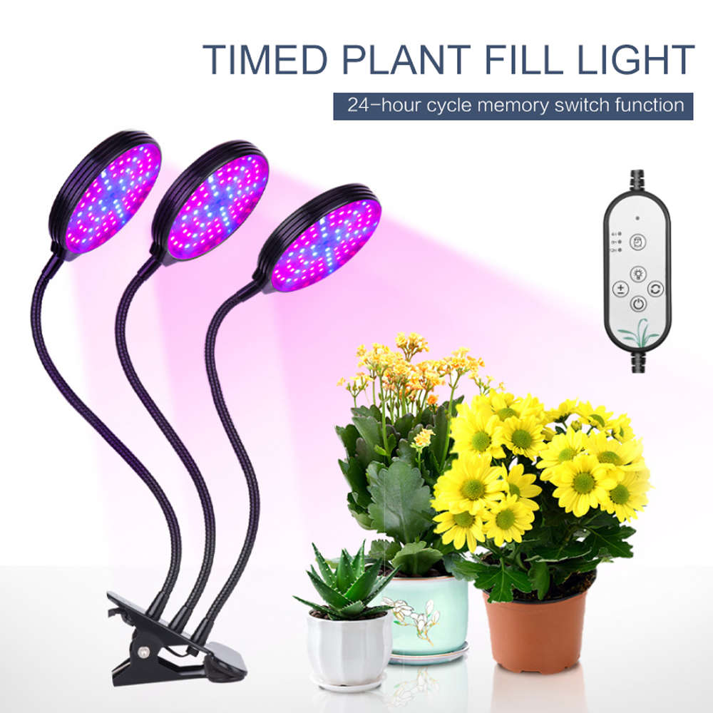 USB 360-Degree Rotary 3 Head Clip Holder Full Spectrum LED Grow Light