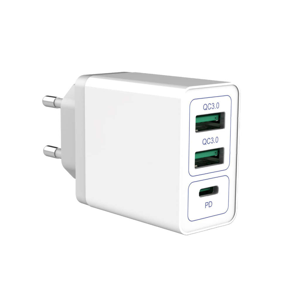 3 Ports USB PD 36W QC3.0 Fast Charging Wall Charger Adapter