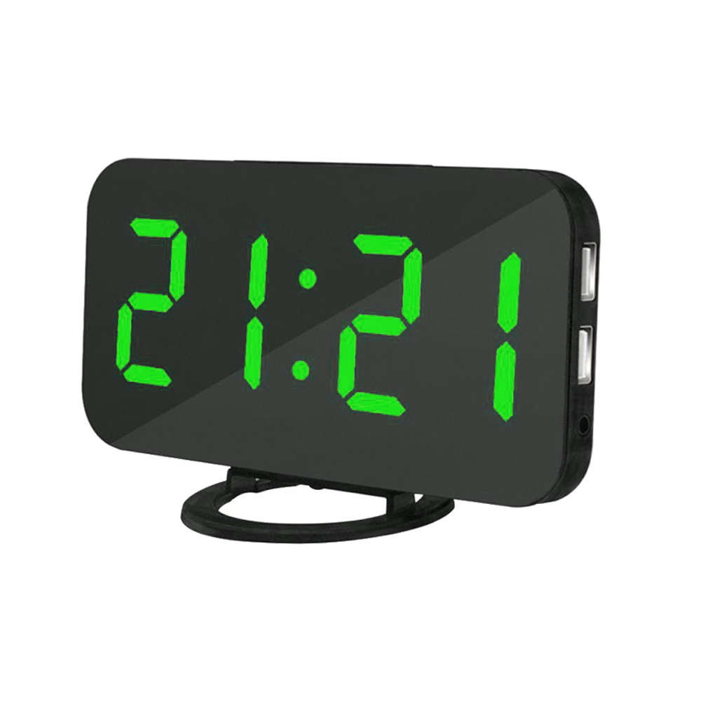 Large LED Display Digital Alarm Clock with Dual USB