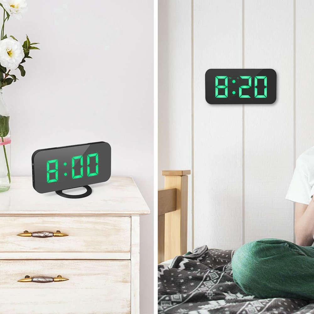 Large LED Display Digital Alarm Clock with Dual USB