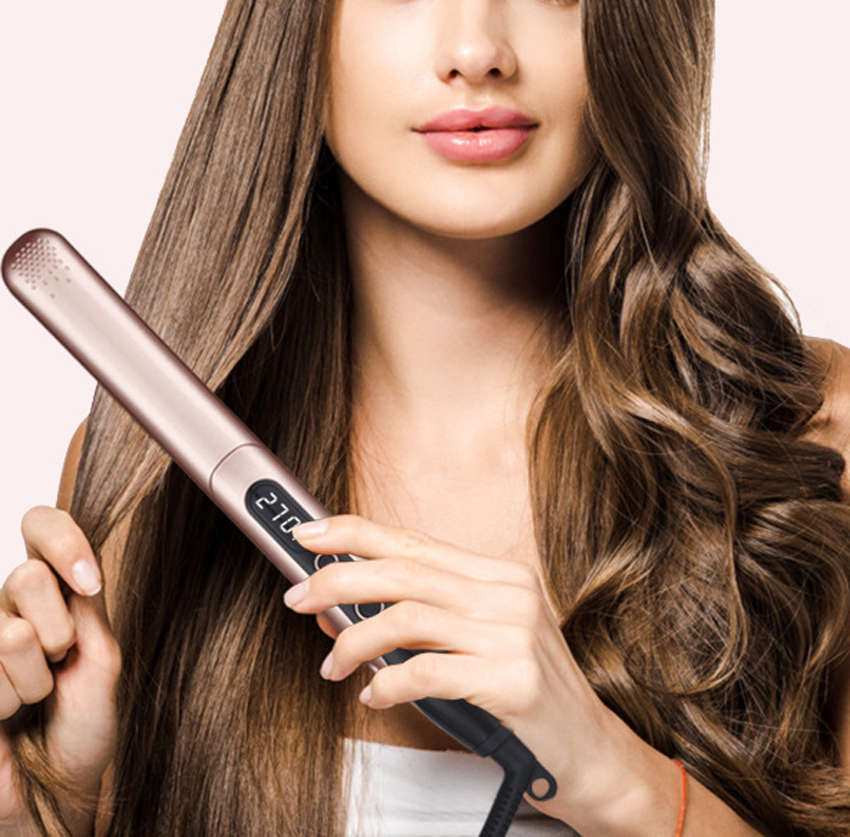 2 in 1 LCD Display Ceramic Hair Straightener Curling Iron