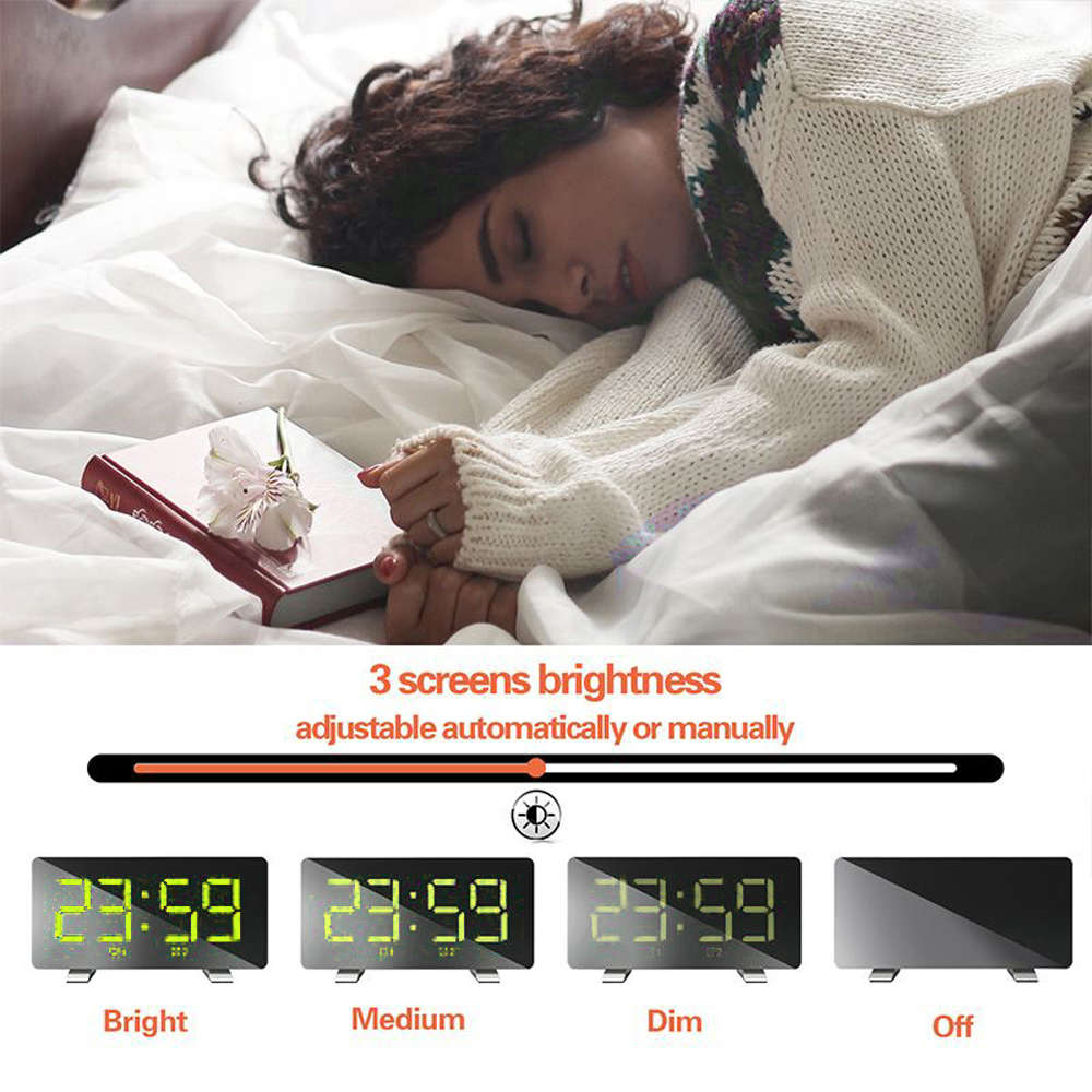 Digital Big LED Display USB Chord Harmonic Sound Alarm Clock