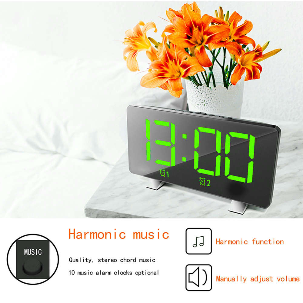Digital Big LED Display USB Chord Harmonic Sound Alarm Clock