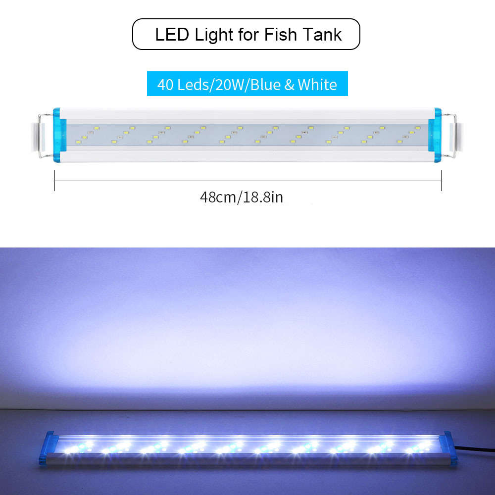 Aquarium LED Light Super Slim Fish Tank Aquatic Plant Grow Lighting Lamp