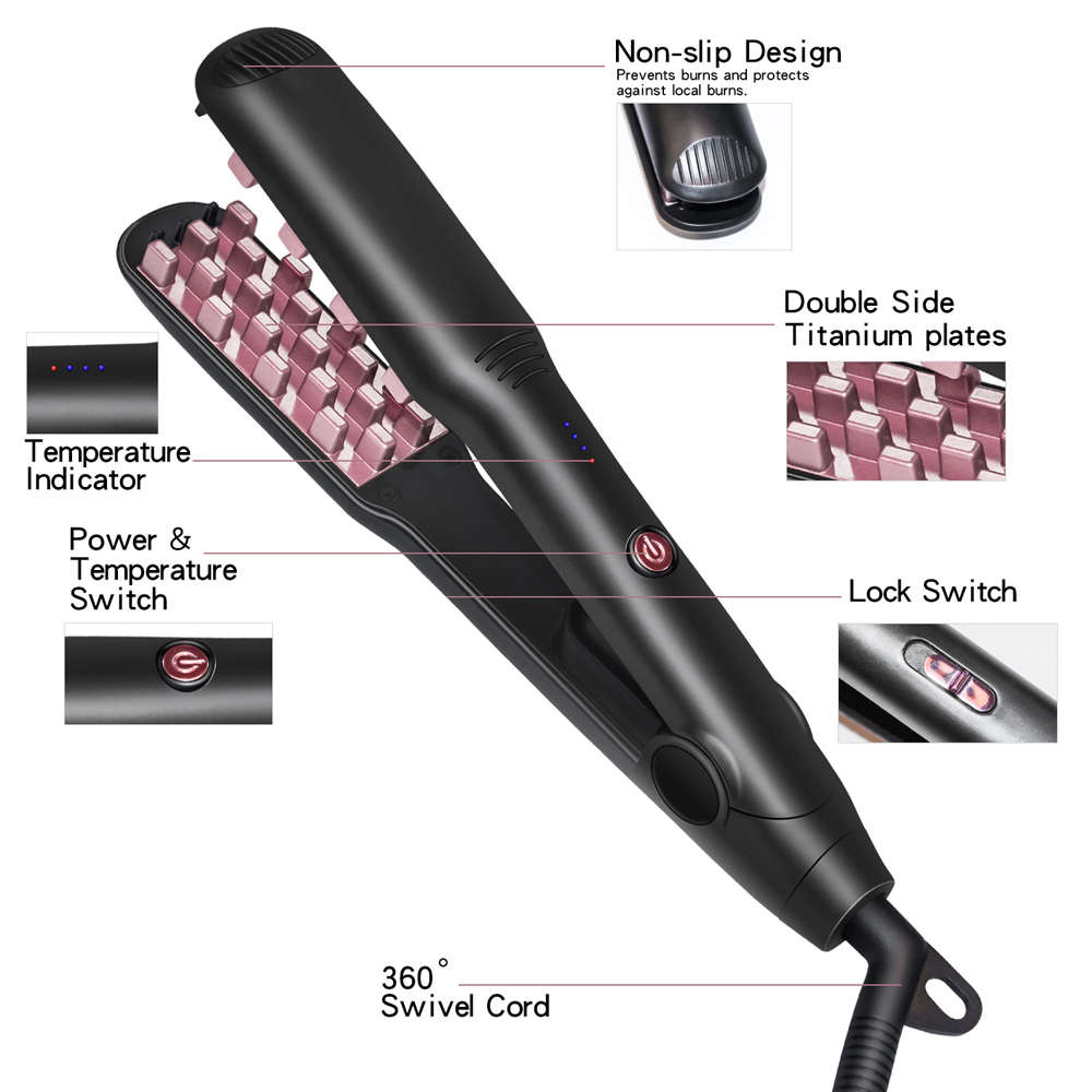 3D Fluffy Hair Ceramic Curling Iron Hair Straightener Curler