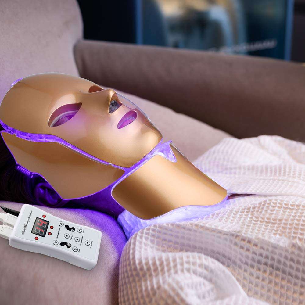 7 Color LED Electric Therapy Face Neck Mask For Healthy Skin Rejuvenation