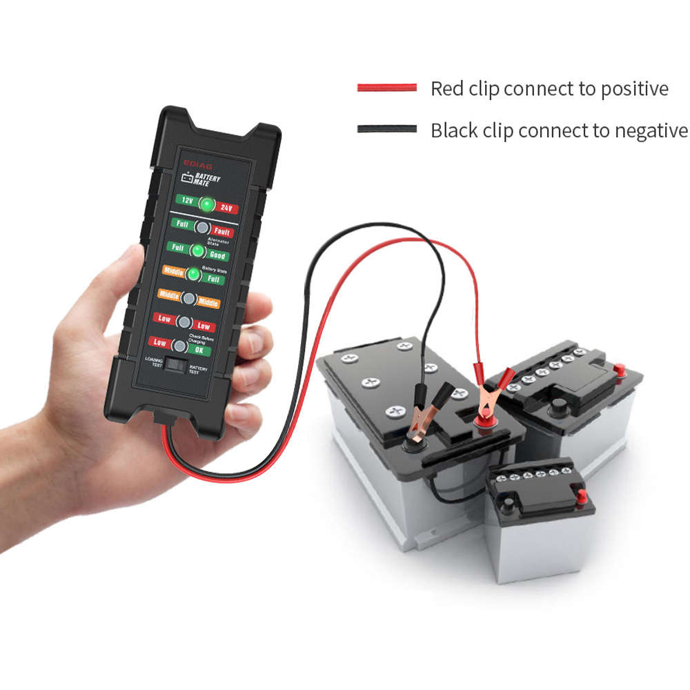 Mini 12V 24V Car Battery Tester Digital Test Tool