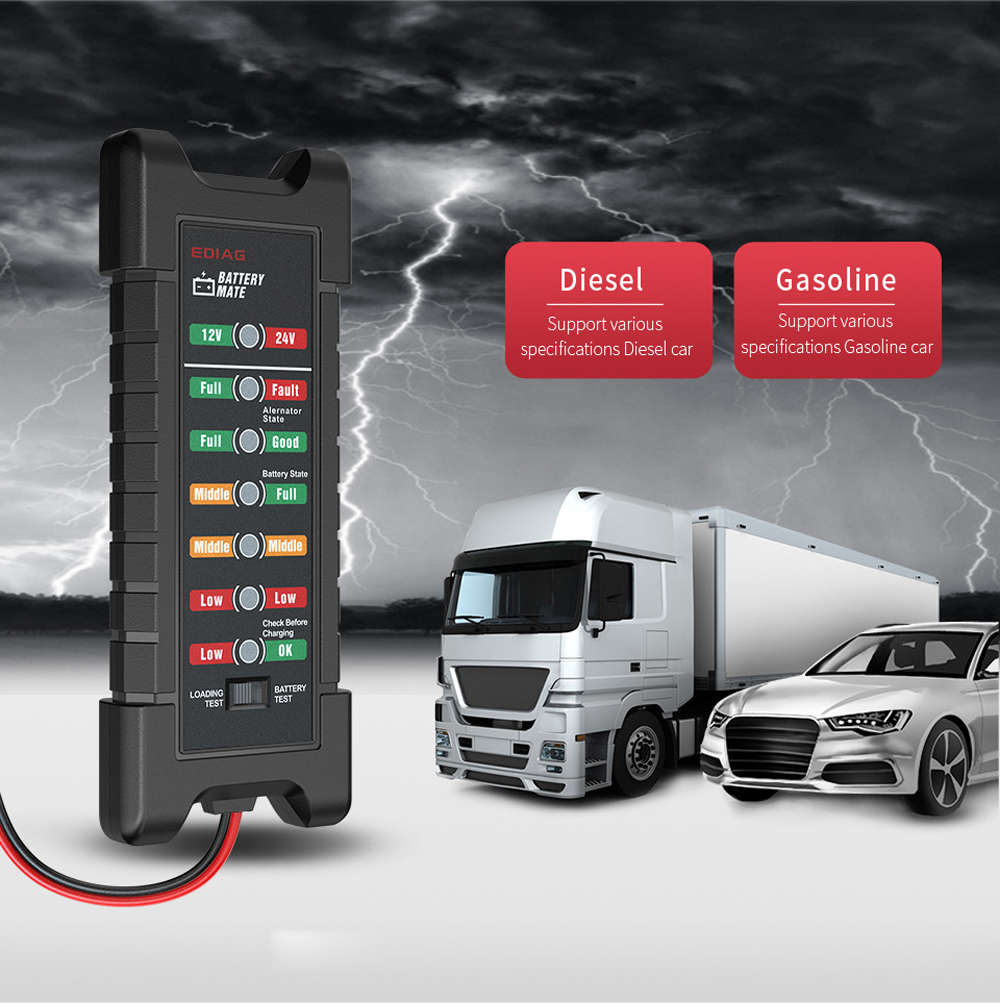 Mini 12V 24V Car Battery Tester Digital Test Tool