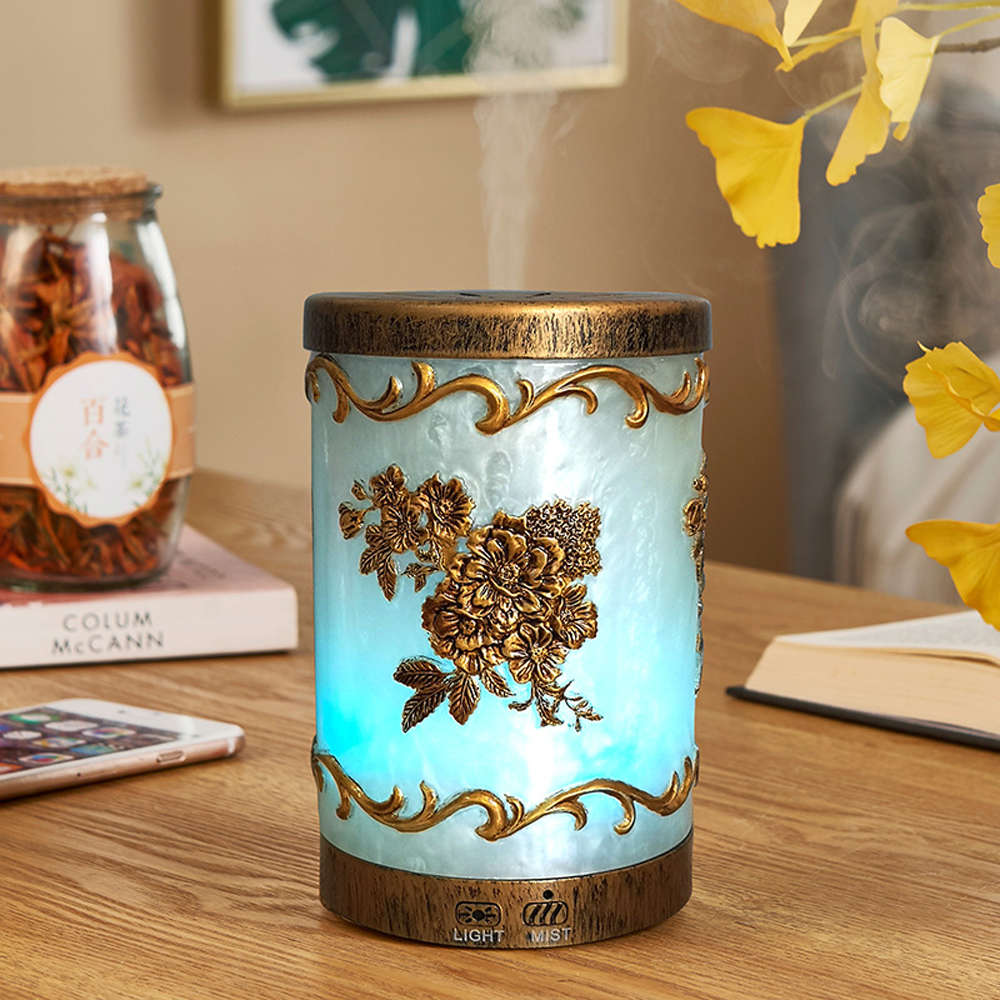 200ml Metal Flower Essential Oil Diffuser with 7 Color Changing Lights