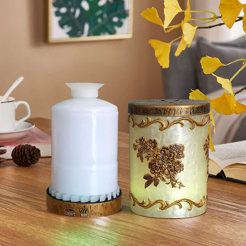 200ml Metal Flower Essential Oil Diffuser with 7 Color Changing Lights