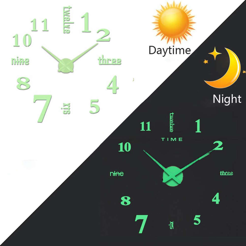Luminous Wall Clocks Large 3D DIY Clock