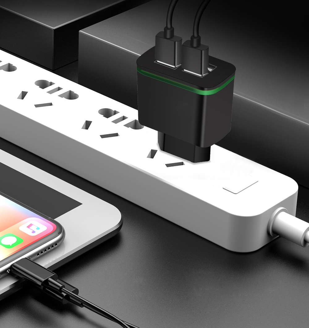 4A Quick Charger EU Plug 4-Port USB Charge Adapter with LED Light