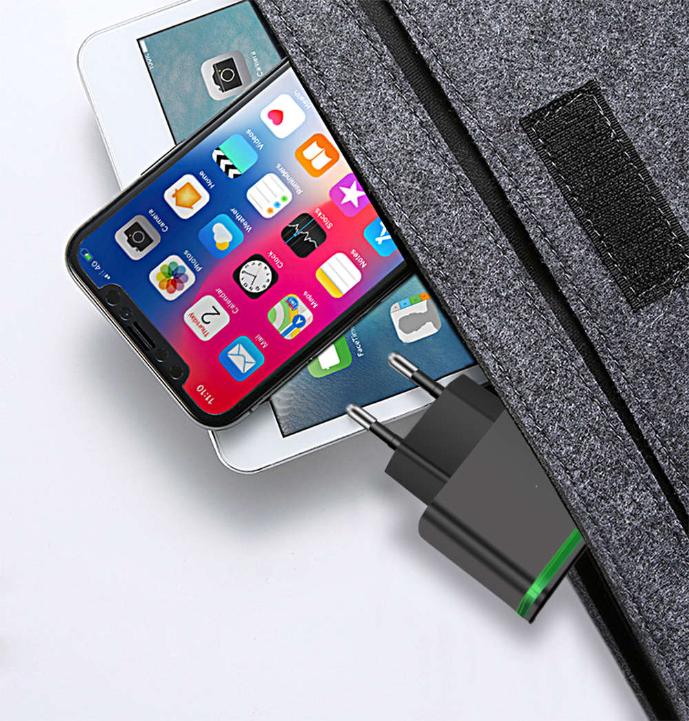 4A Quick Charger EU Plug 4-Port USB Charge Adapter with LED Light