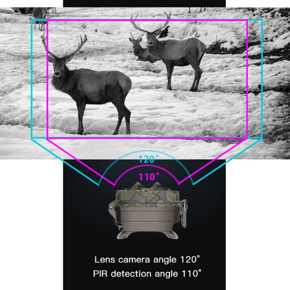 Dual-Lens Wide Angle 4K 20MP Night Vision Wildlife Camera Hunting Camera