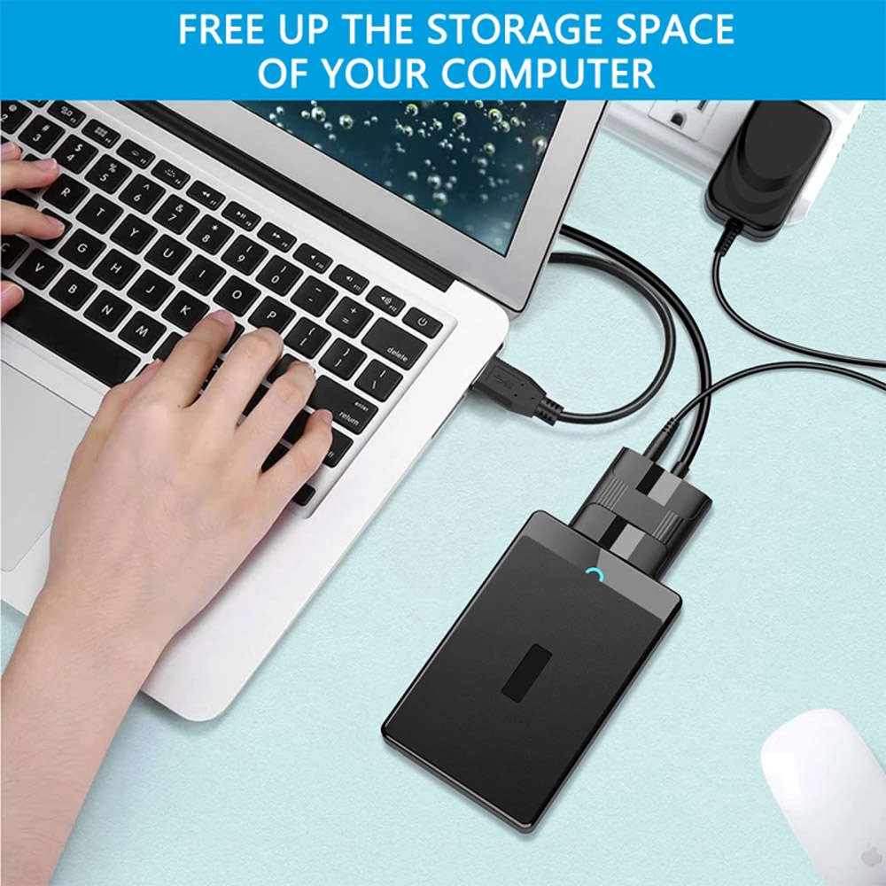 USB 3.0 to SATA SSD Hard Drive Data Converter& Adapter With Power Adapter