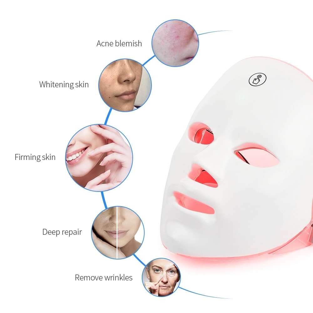 USB Rechargable Cordless 7 Colors LED Skin Care Facial Mask