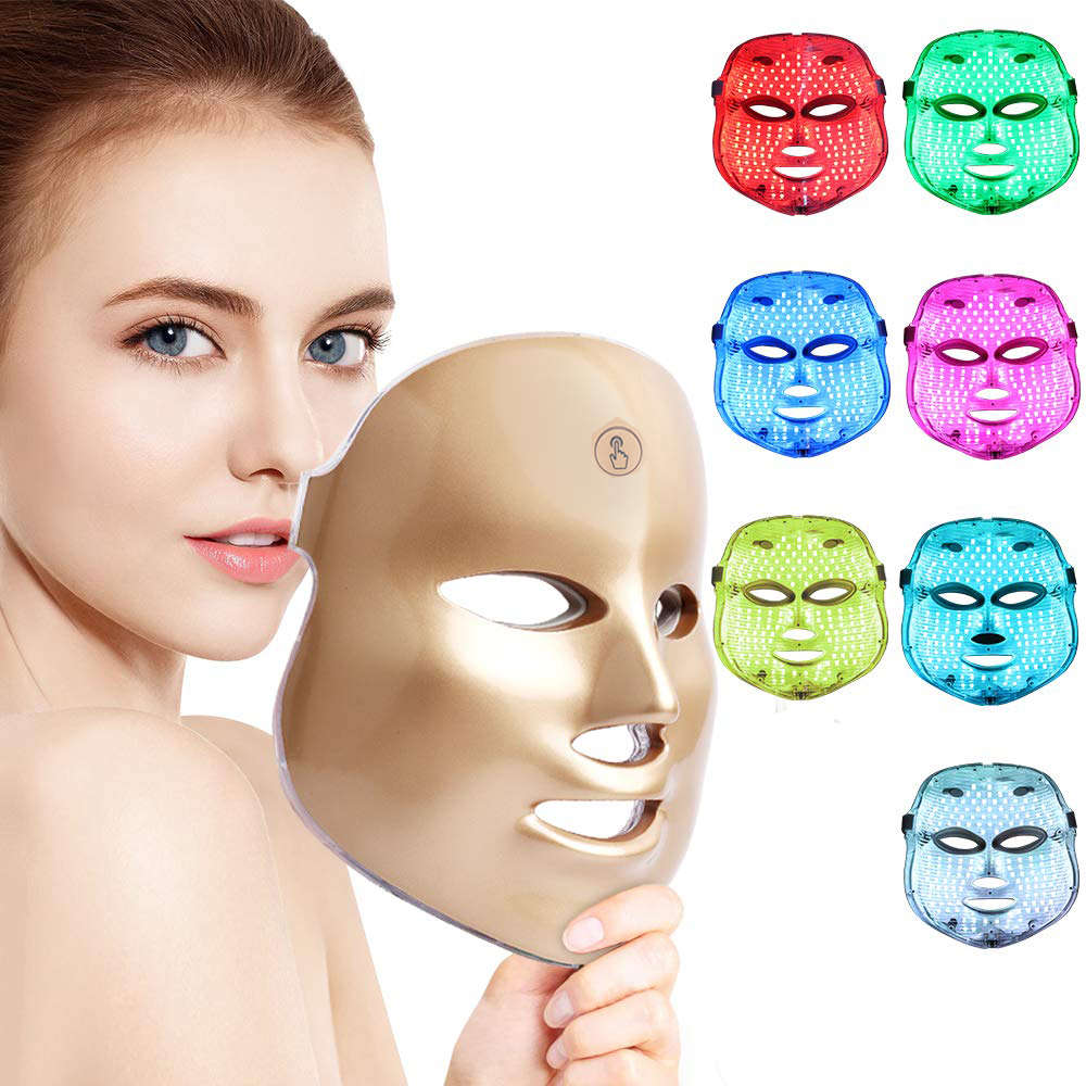 USB Rechargable Cordless 7 Colors LED Skin Care Facial Mask