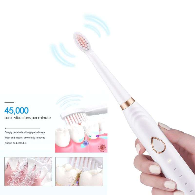 7 Piece Electric Facial Lift Massager/Toothbrush Set - White