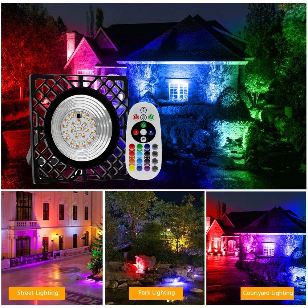 LED RGB Flood Light Outdoor Floodlight with Remote Control