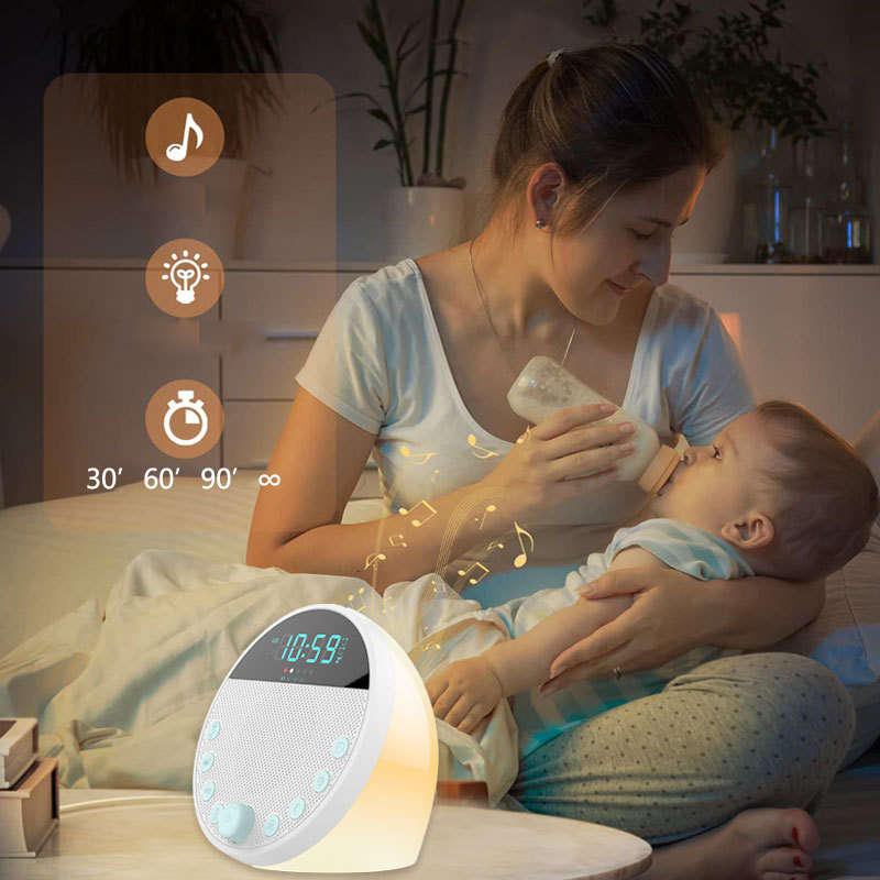 White Noise Sound Machine with Mood Light Natural Sounds & Alarm Clock